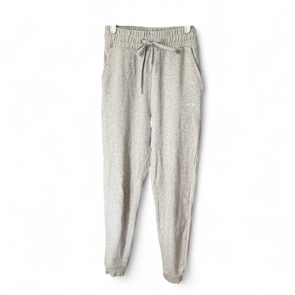 AYBL Women’s Gray Jogger Sweatpants XS Athletic Lounge Gym Minimalist Logo